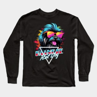 Retro Wave Havanese Hot Dog Shirt Long Sleeve T-Shirt